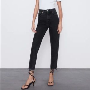 Zara Mom Fit Jean Black Sz 8